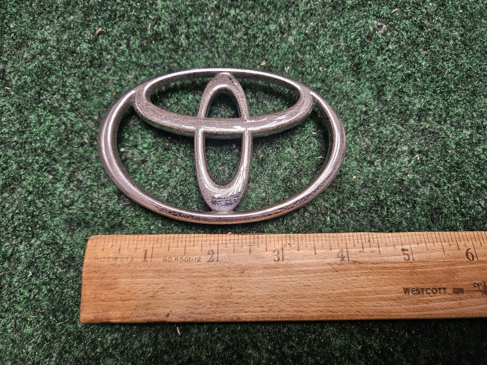Toyota Chrome Emblem Logo Symbol Unknown Name Plate Model ~4" 5M3