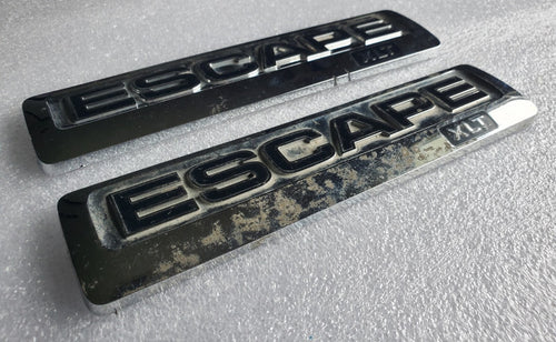 (2) 2008 09 10 11 12 FORD ESCAPE XLT REAR GATE CHROME EMBLEM LOGO BADGE OEM 2L3