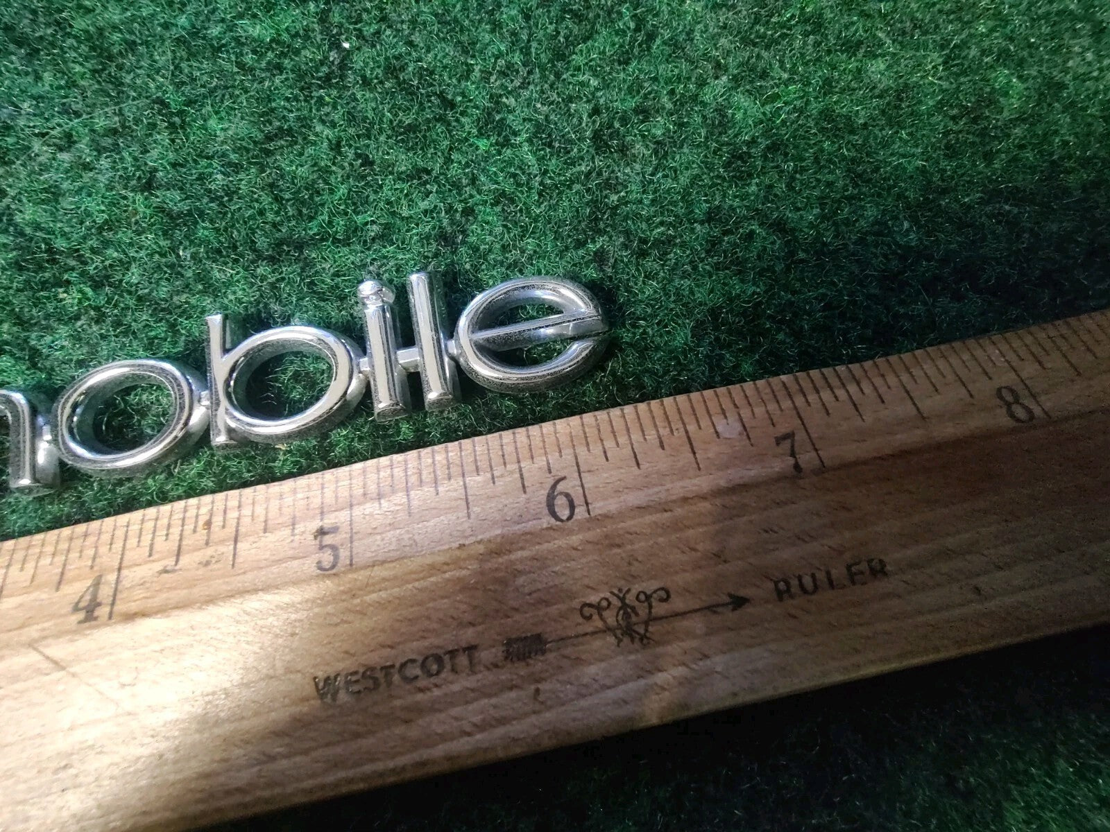 Oldsmobile OEM Chrome Emblem Badge Logo Nameplate Name Plate 6.25" 4S3