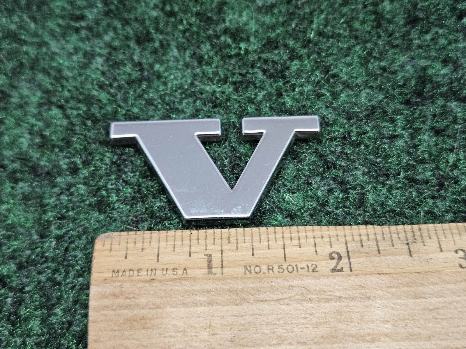 OEM "V" Chrome Individual Letter Lettering Emblem Badge Logo Nameplate 7S6