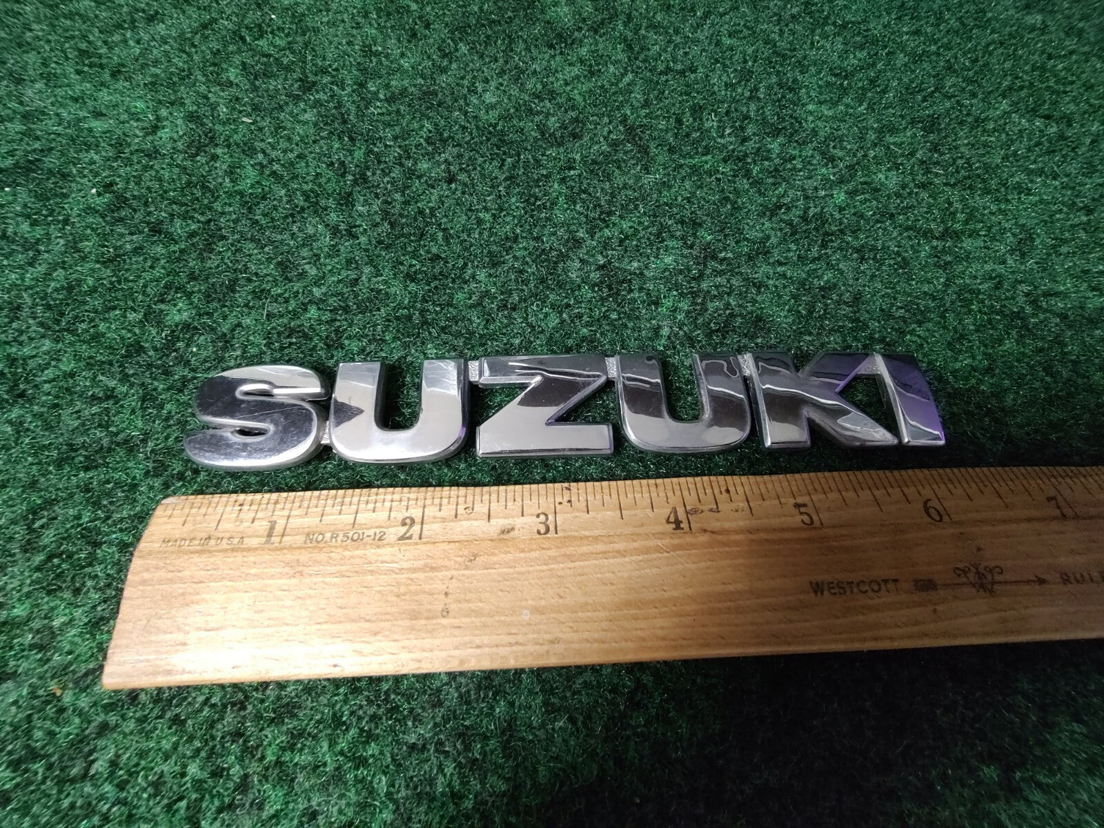 Suzuki OEM Chrome Plastic 6 1/2'' Emblem Badge Logo Nameplate Name Plate 3M1