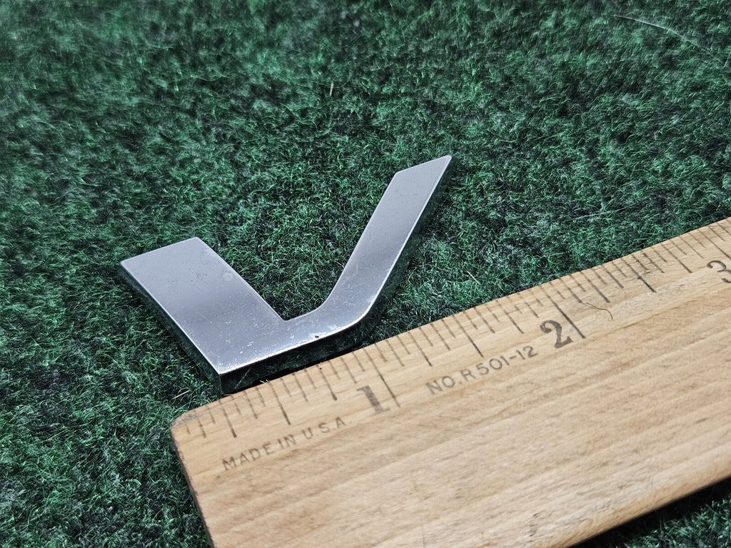 OEM "V" Chrome Individual Letter Lettering Emblem Badge Logo Nameplate 7S6