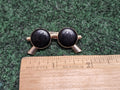Oval Sunglasses in Gold Tone Metal Lapel Pin Brooch 1.75"