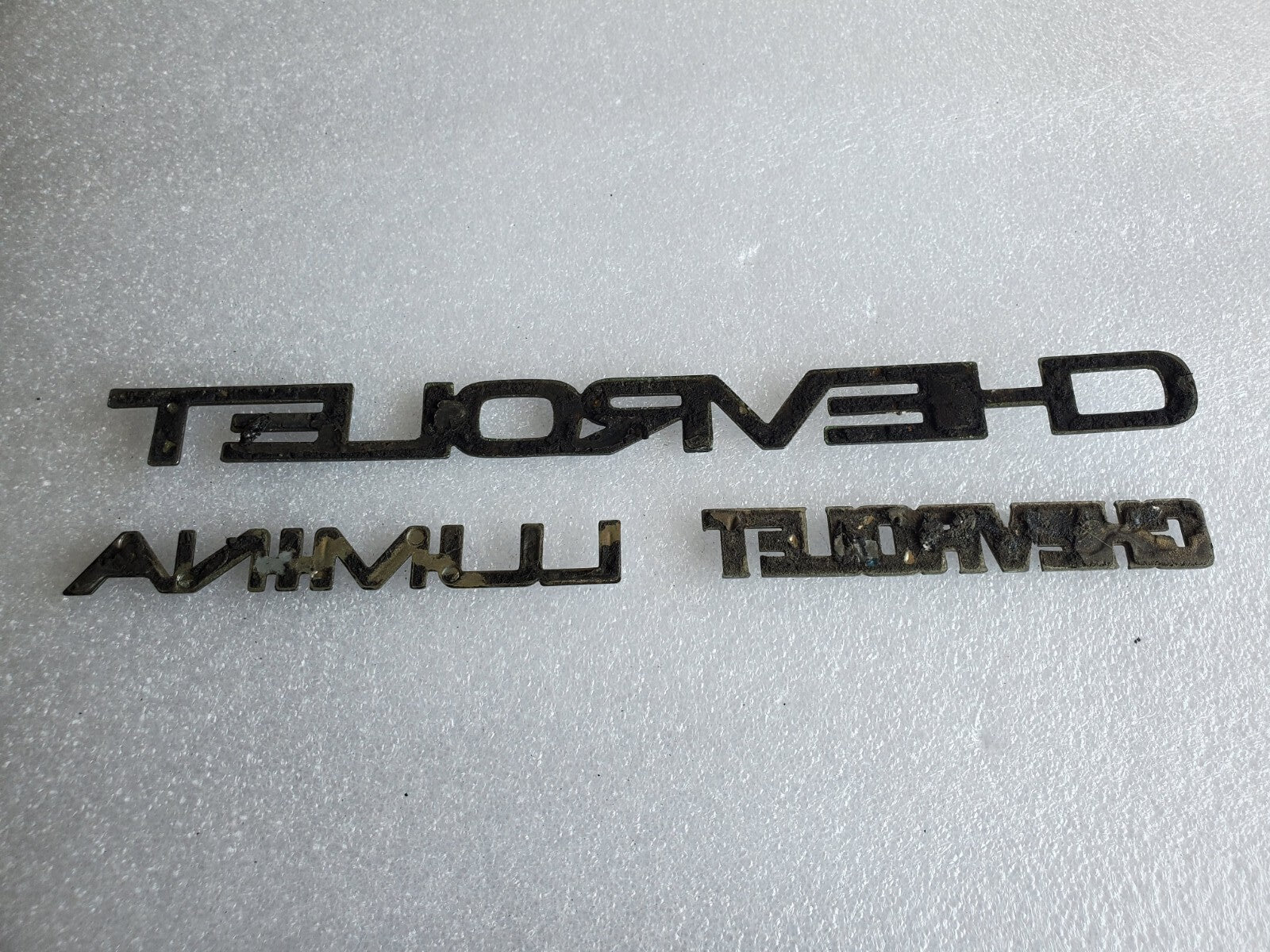 (3) Chevy OEM Classic Rear Trunk Emblem Badge Logo Nameplate Name Insignia VNTG