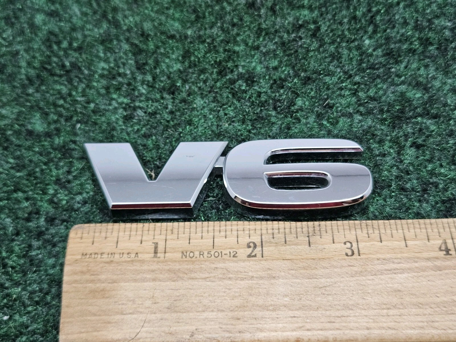 OEM V-6 V6 Chrome Plastic Emblem Badge Logo Nameplate Name Plate 7S7
