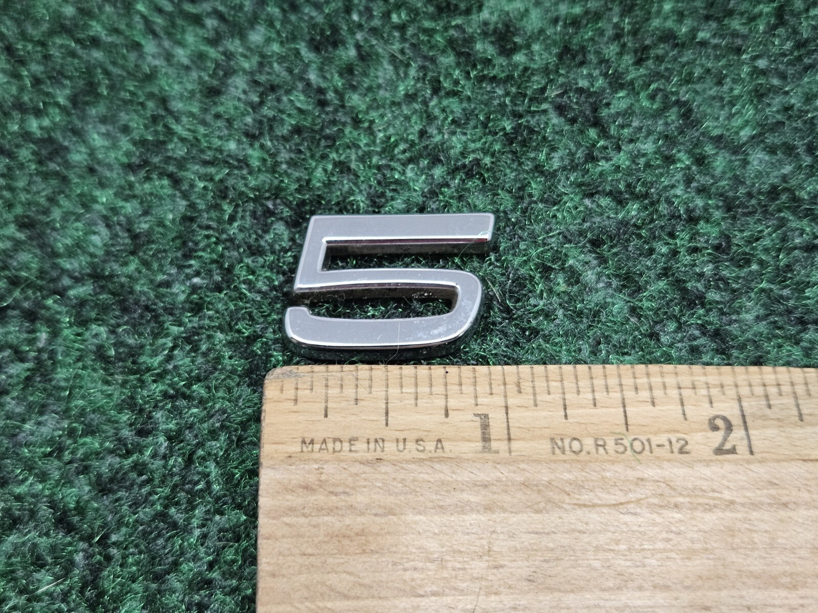 OEM "5" Silver Individual Number Lettering Emblem Badge Logo Nameplate 7S6