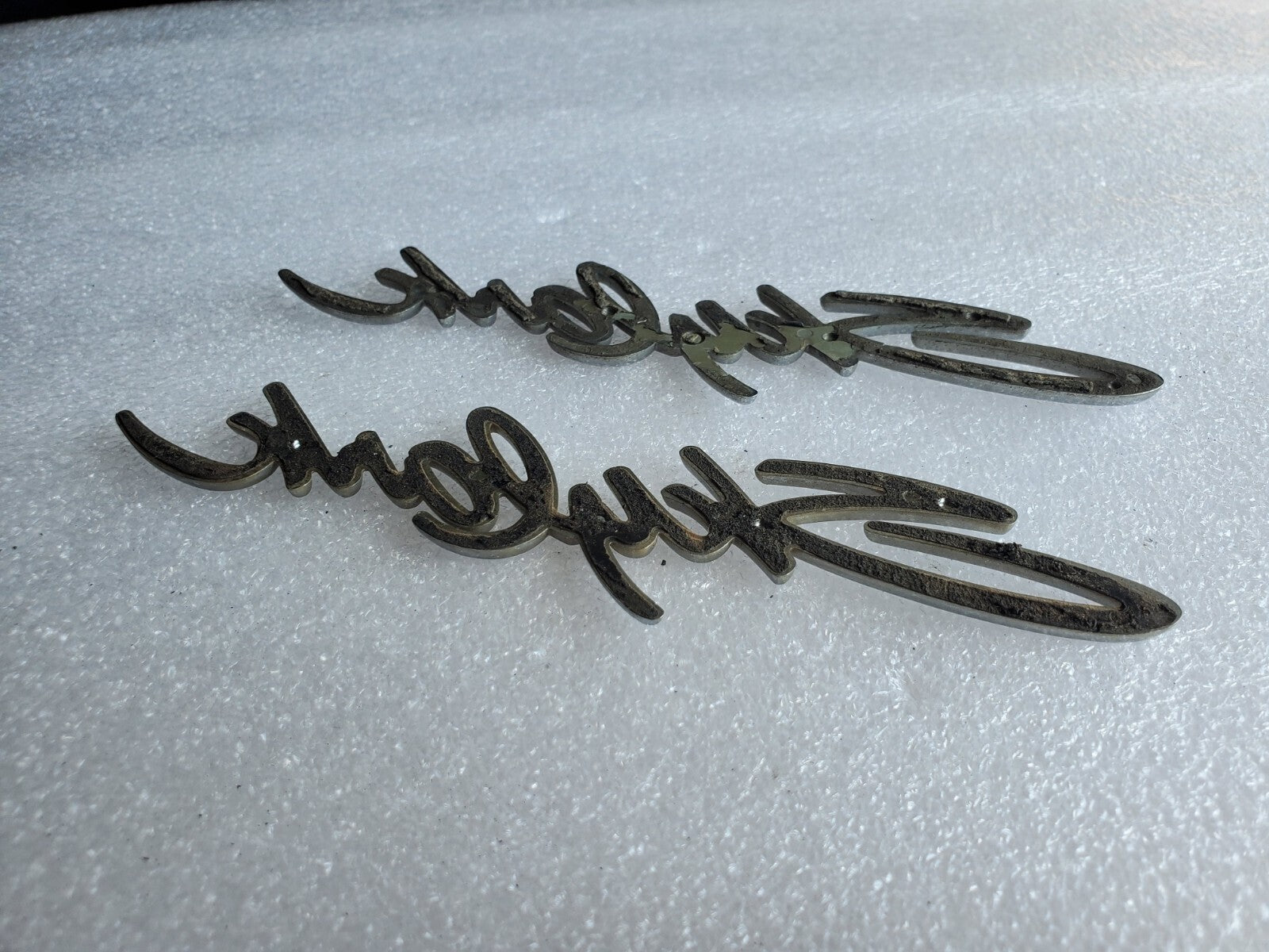 (2) 92-98 Buick Skylark Front Door Emblem Nameplate Badge OEM 22569937 Side VNTG