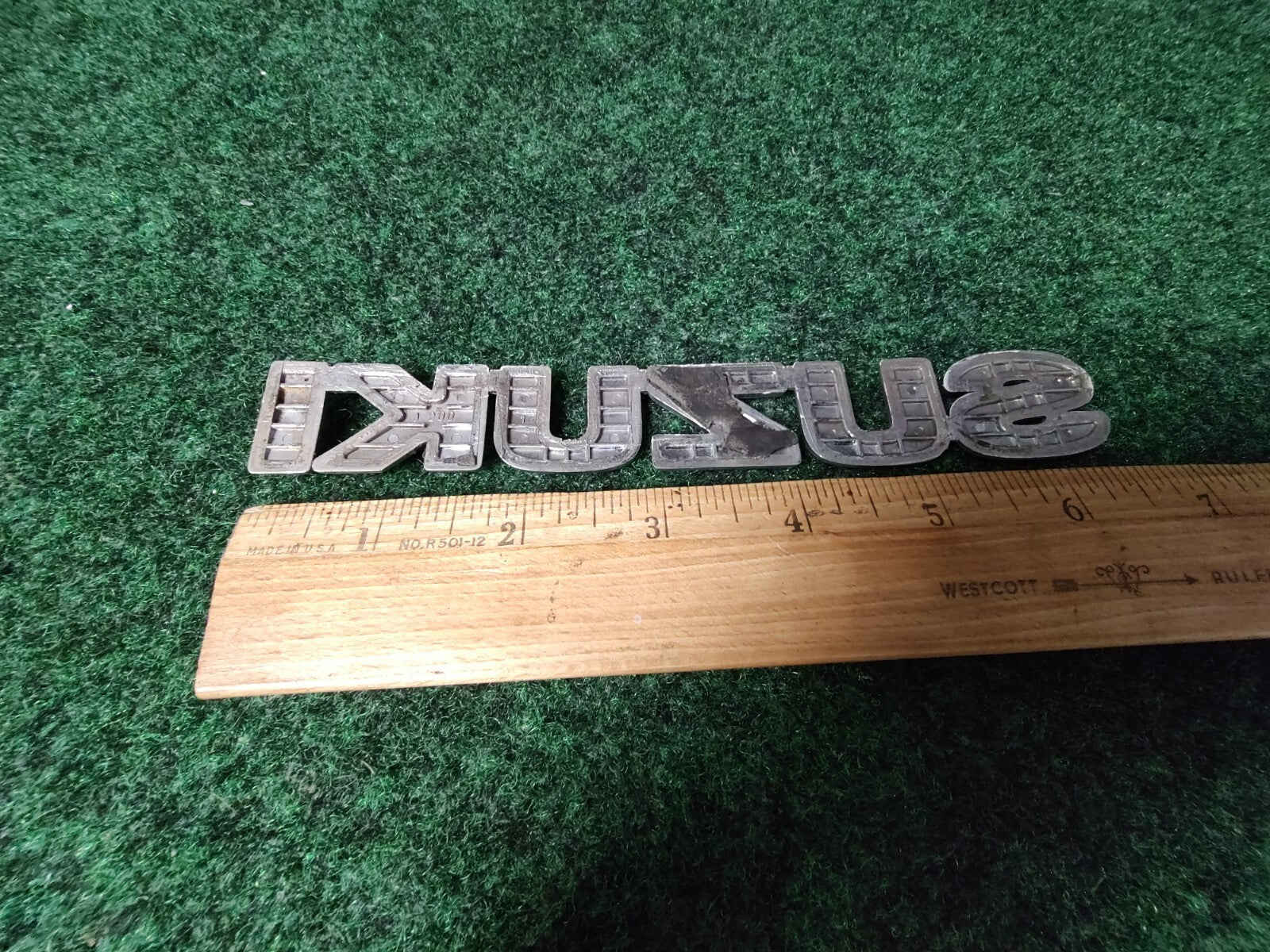 Suzuki OEM Chrome Plastic 6 1/2'' Emblem Badge Logo Nameplate Name Plate 3M1