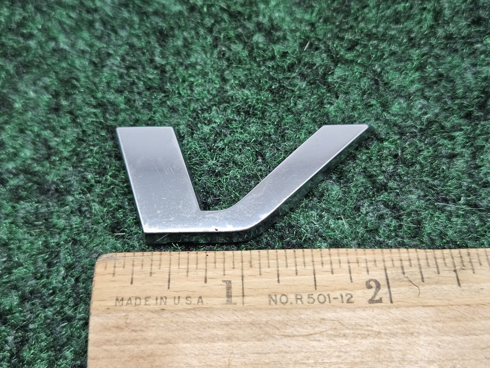 OEM "V" Chrome Individual Letter Lettering Emblem Badge Logo Nameplate 7S6