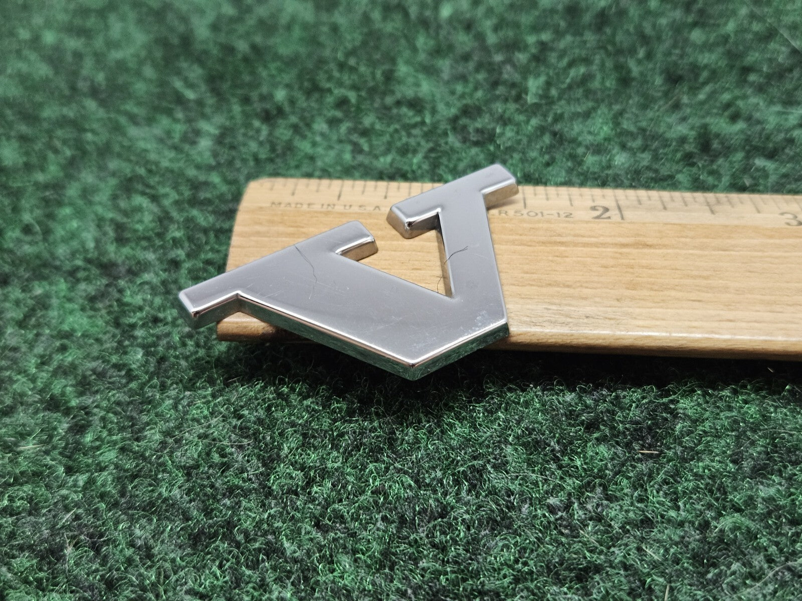 OEM "V" Chrome Individual Letter Lettering Emblem Badge Logo Nameplate 7S6