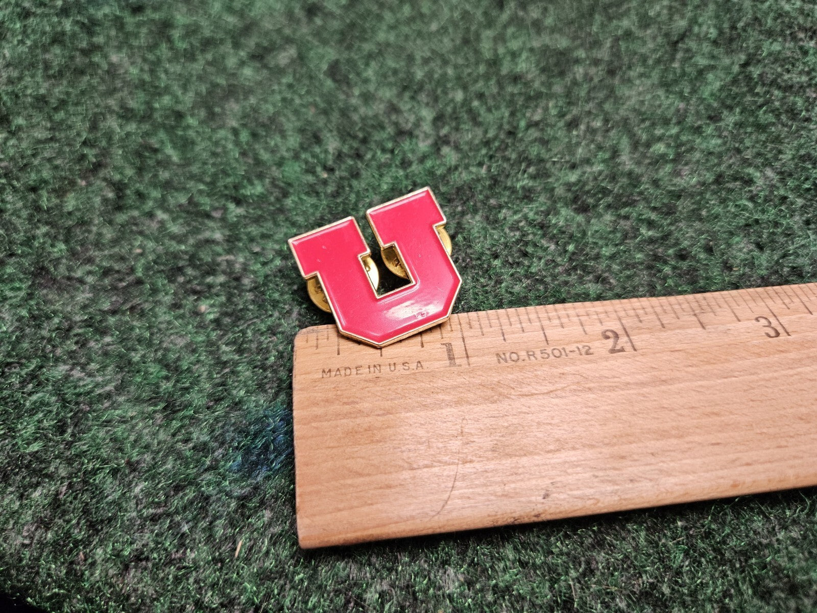 University Of Utah "U" Salt Lake City Red Enamel Pin 1 Inch