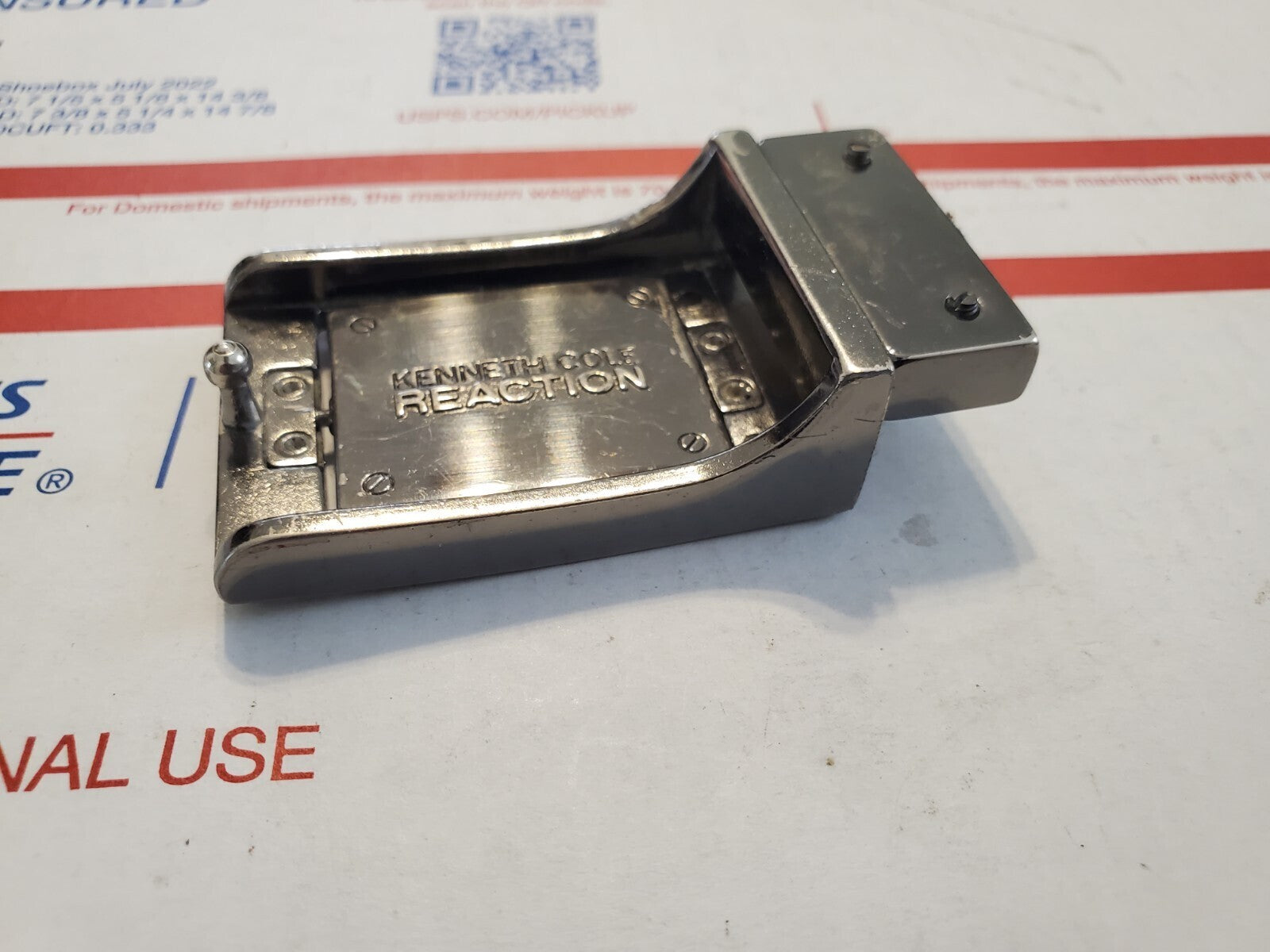 Men's Kenneth Cole Reaction Reversable Silver Belt Buckle 4L4