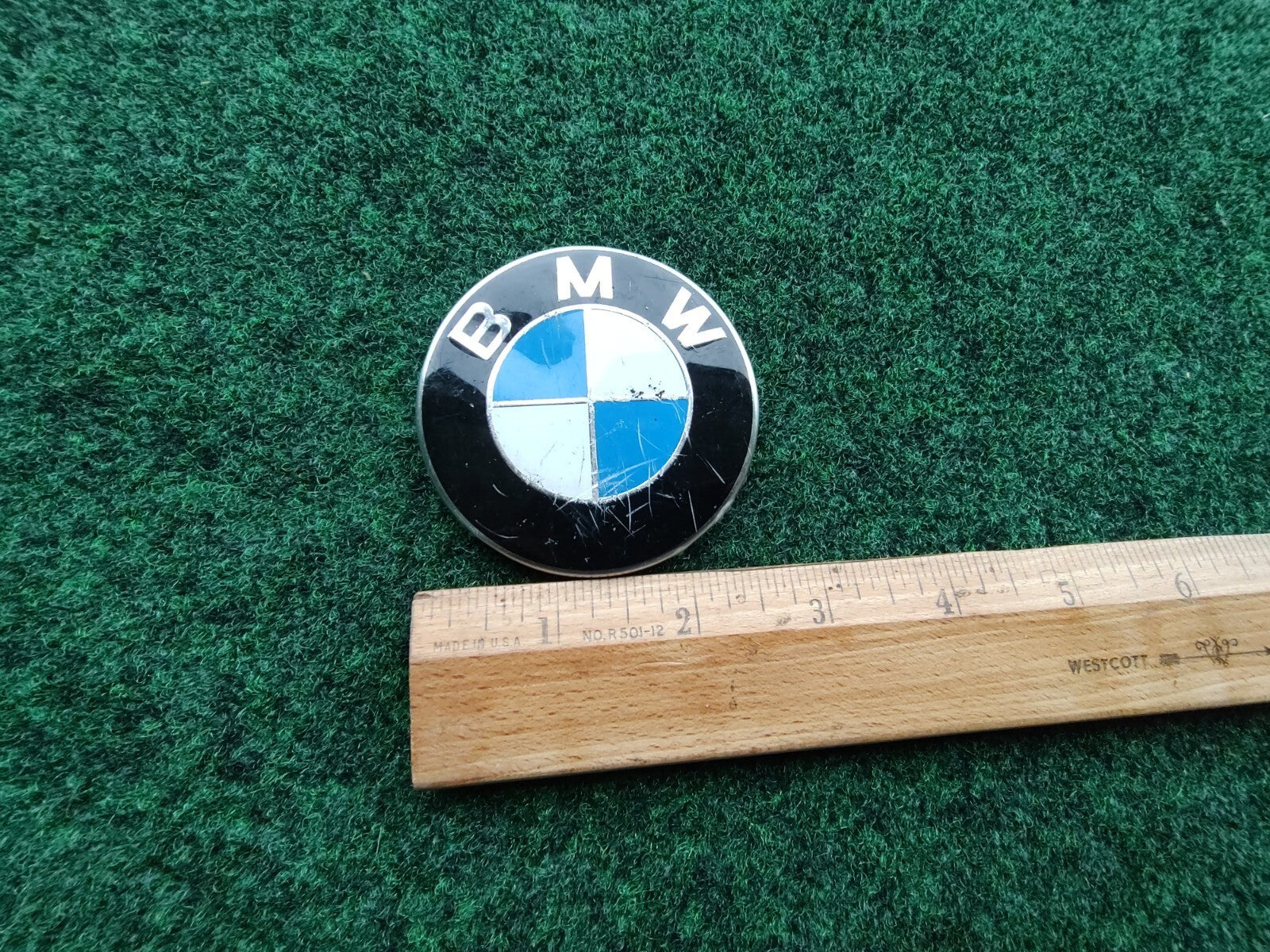 BMW OEM Vintage Steering Wheel Horn Button Emblem Badge Logo Name 5S4