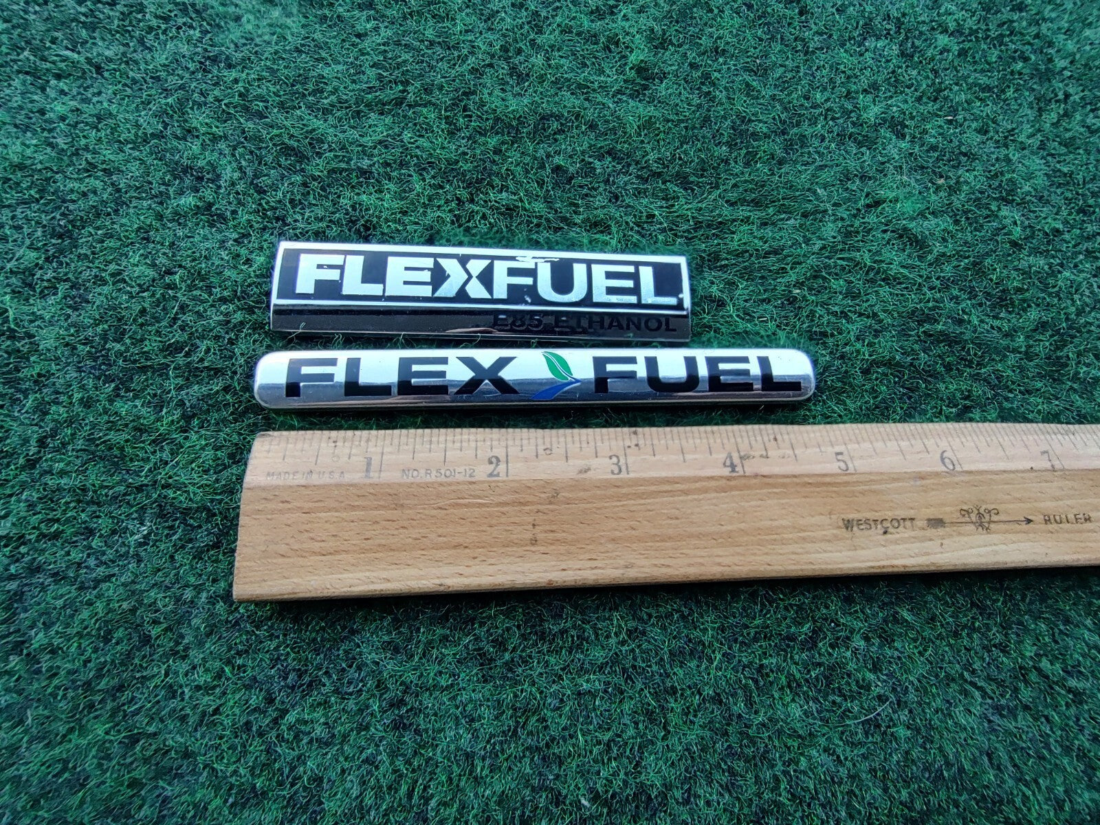 (2) Chevy GMC GM OEM Flex Fuel E85 Ethanol Emblem Badge Logo Nameplate Name 2L3