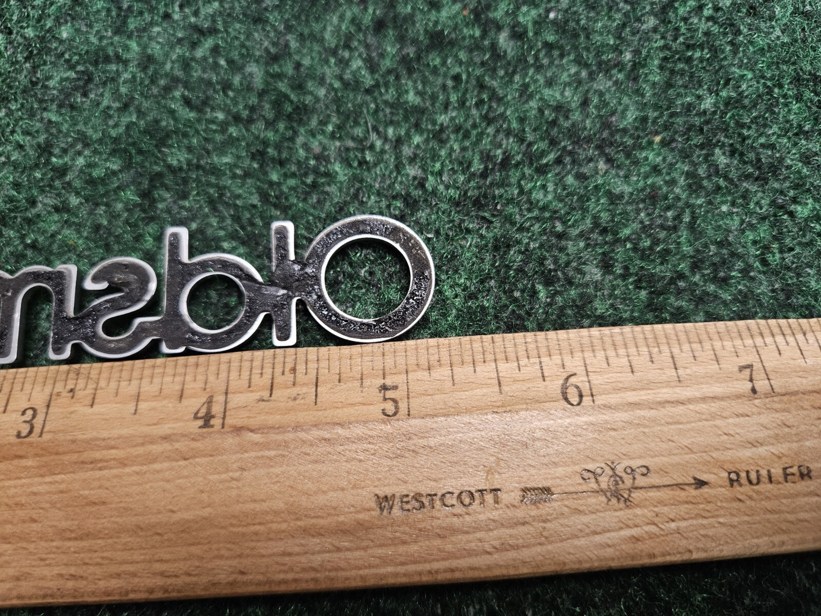 Oldsmobile Chrome Emblem Badge Logo Nameplate Name OEM Plate 5.25" 6M9