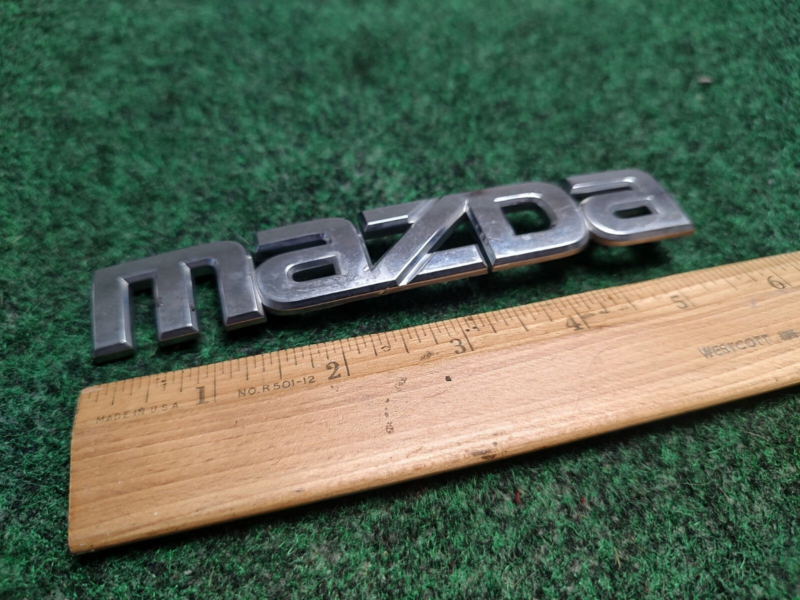 Mazda OEM Chrome Plastic 5.5" Emblem Badge Logo Nameplate Name Plate 1S1
