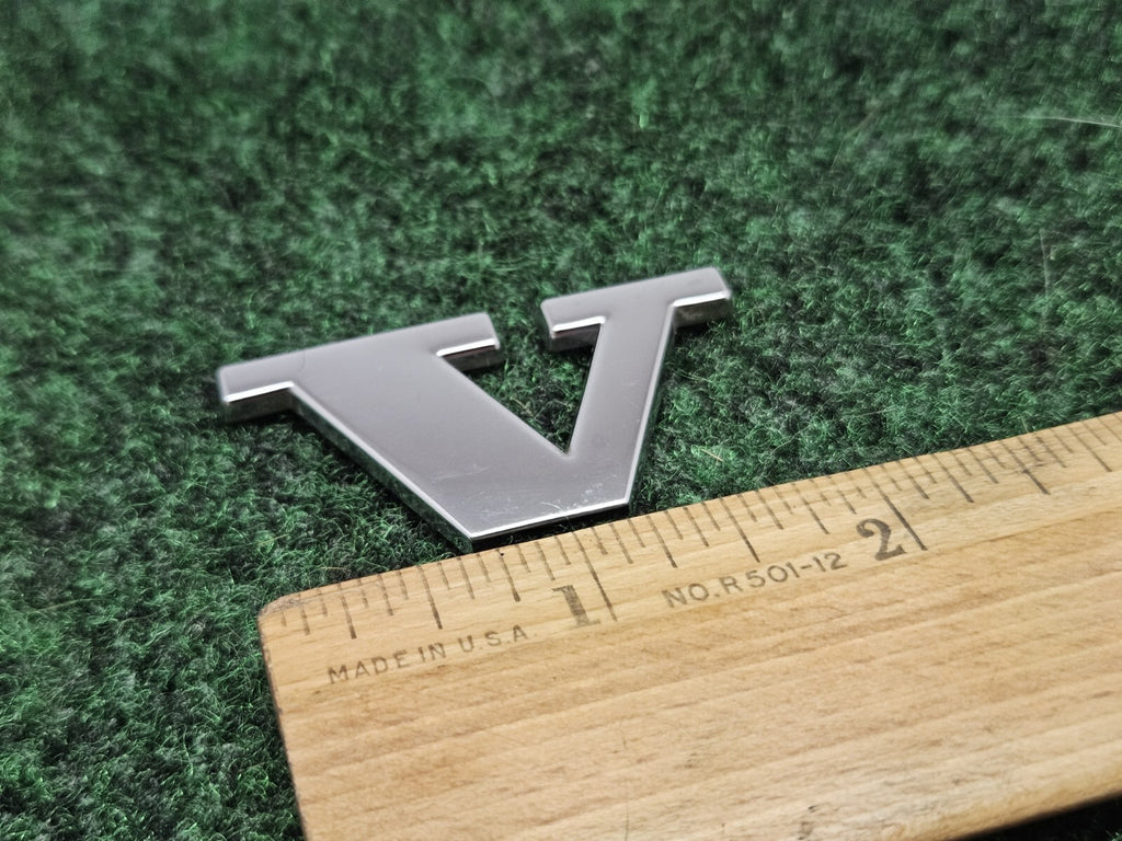 OEM "V" Chrome Individual Letter Lettering Emblem Badge Logo Nameplate 7S6
