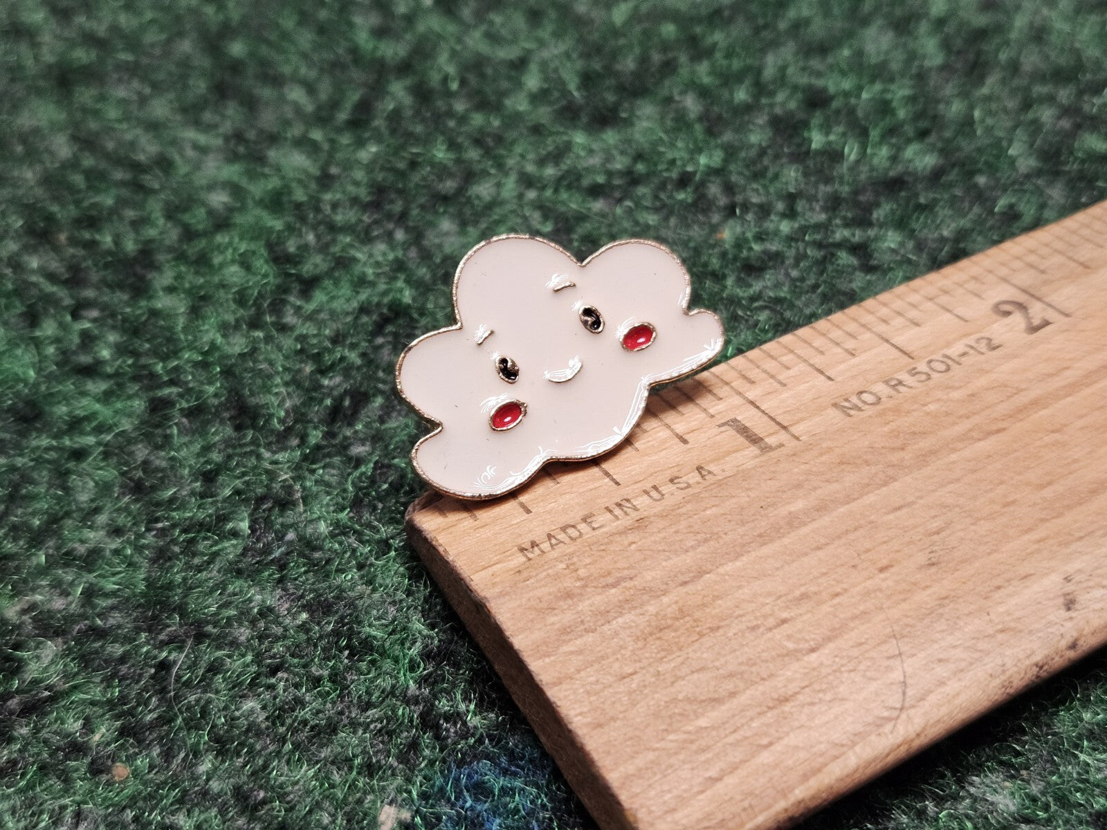 Cloud Happy Smile Metal Enamel Pin Gold Tone Backing Lapel Backpack Hat Brooch