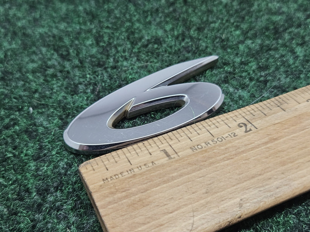 OEM "6" Chrome Individual Number Lettering Emblem Badge Logo Nameplate 3D  7S7