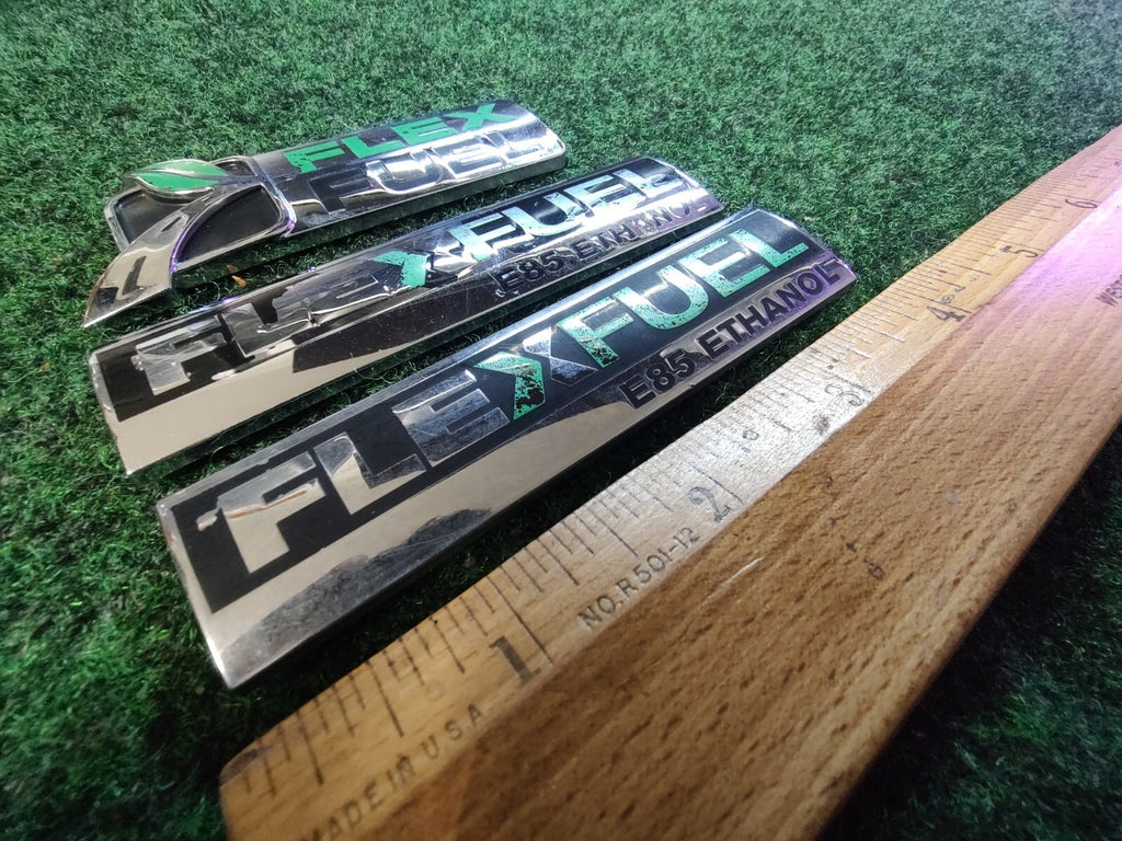 Lot Of 3 OEM Flex Fuel E85 Ethanol Emblem Badge Logo Nameplate Ford GM 6S1