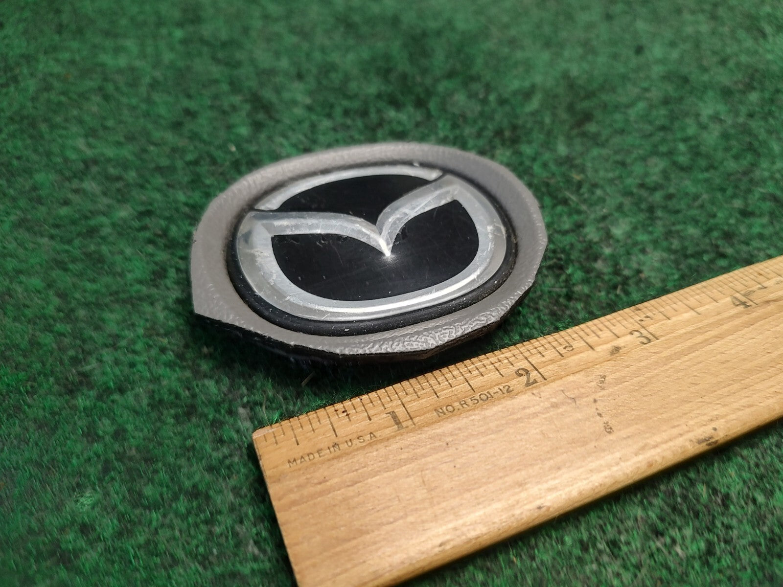 Mazda OEM Black Steering Wheel Horn Pad Emblem Badge Logo Name Plate 3S5