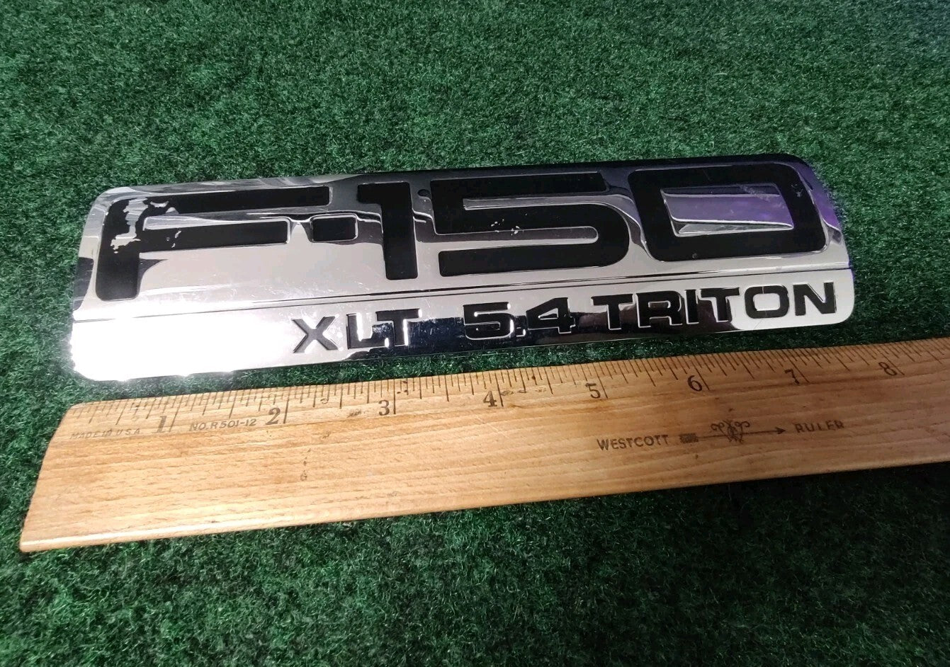Ford F-150 XLT 5.4 Triton Emblem Badge Decal Logo Fender SIDE Chrome OEM 3M1