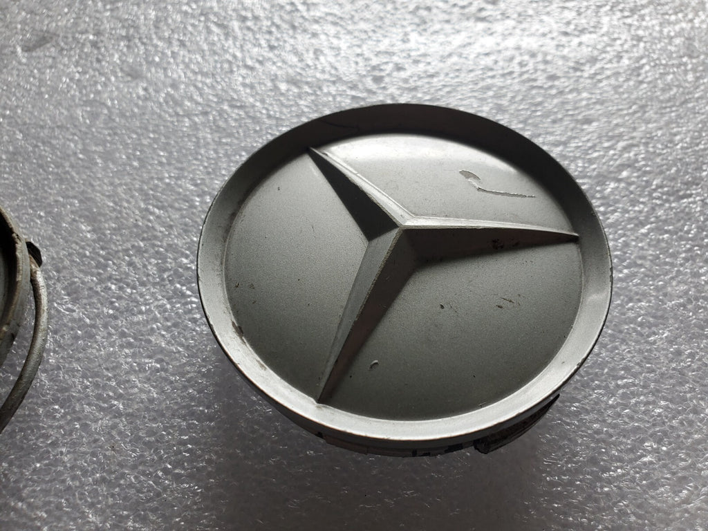 (2) Mercedes Benz OEM 1984-2016 Silver Center Cap Hub Cover 201 401 02 25 2L8