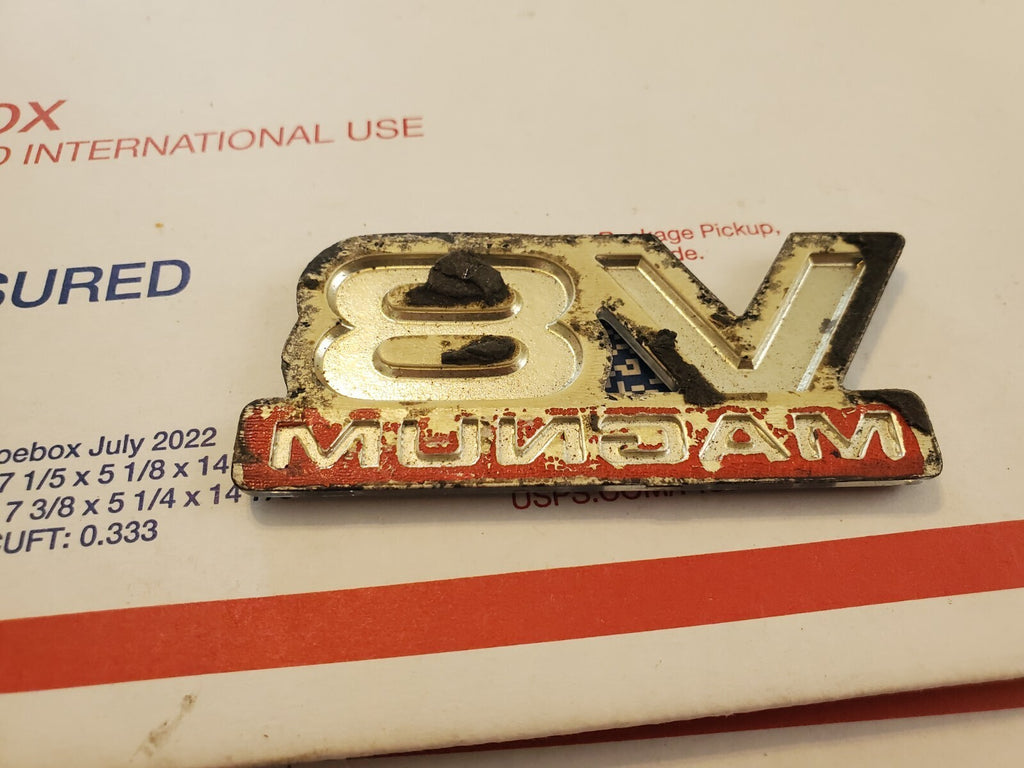1994-2001 V8 Magnum Fender Door Emblem Nameplate Badge Ram Durango Van OEM 4L5