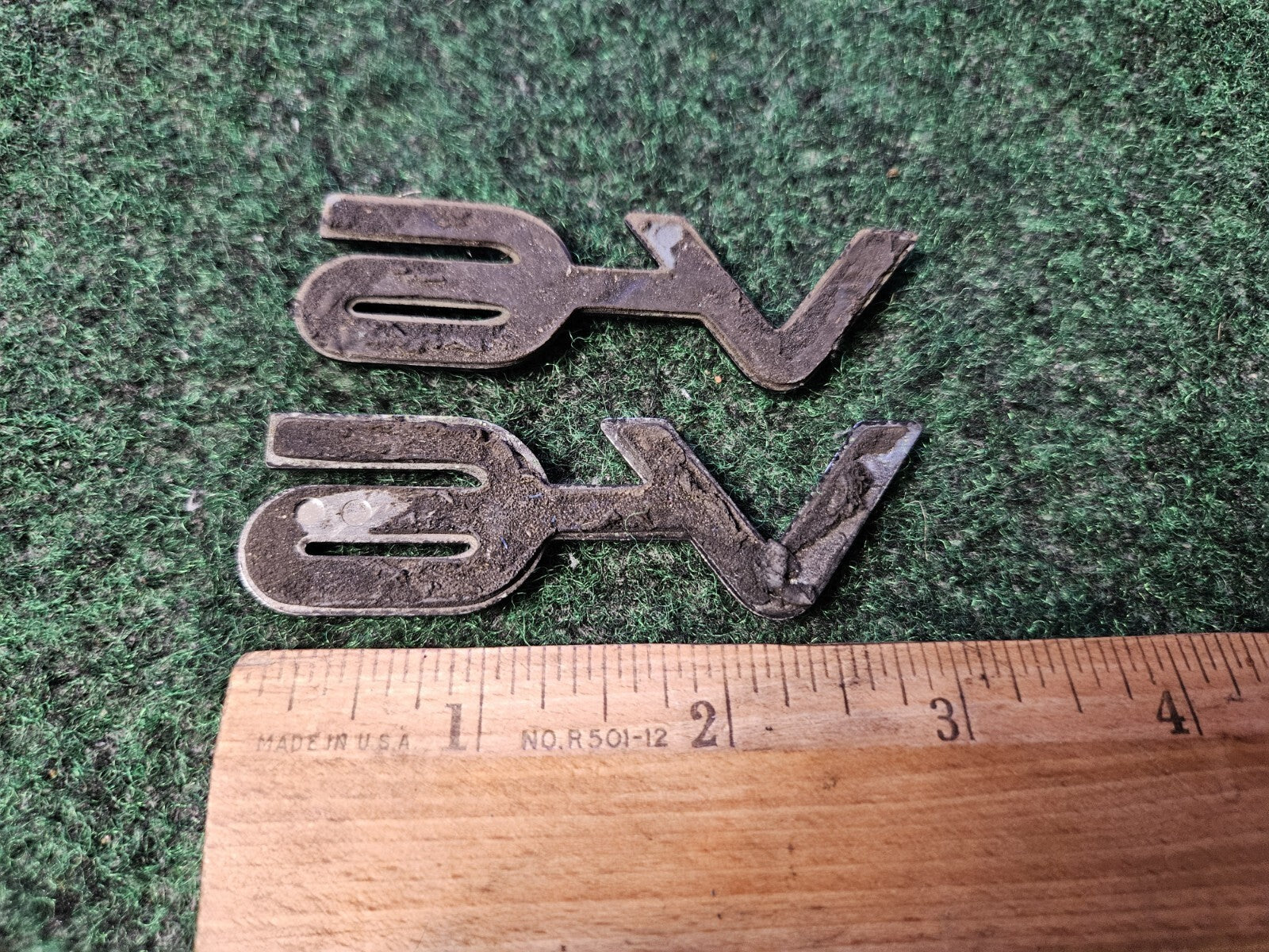 (2) OEM V-6 V6 Black Plastic 3" Emblem Badge Logo Nameplate Name Plate  4M9