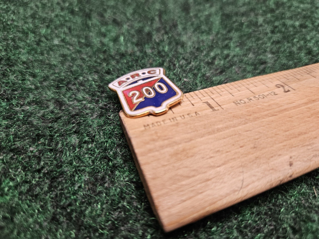 Vintage Sports Lapel Hat Pin ARC 200 Bowling Pin Games Enamel Goldtone