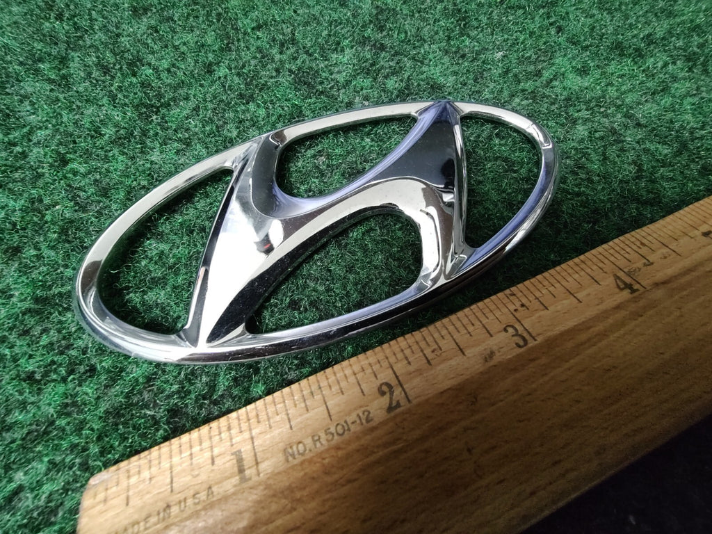 Hyundai Emblem Logo Symbol Badge Chrome OEM Nameplate Name Plate 4.5" 7S2