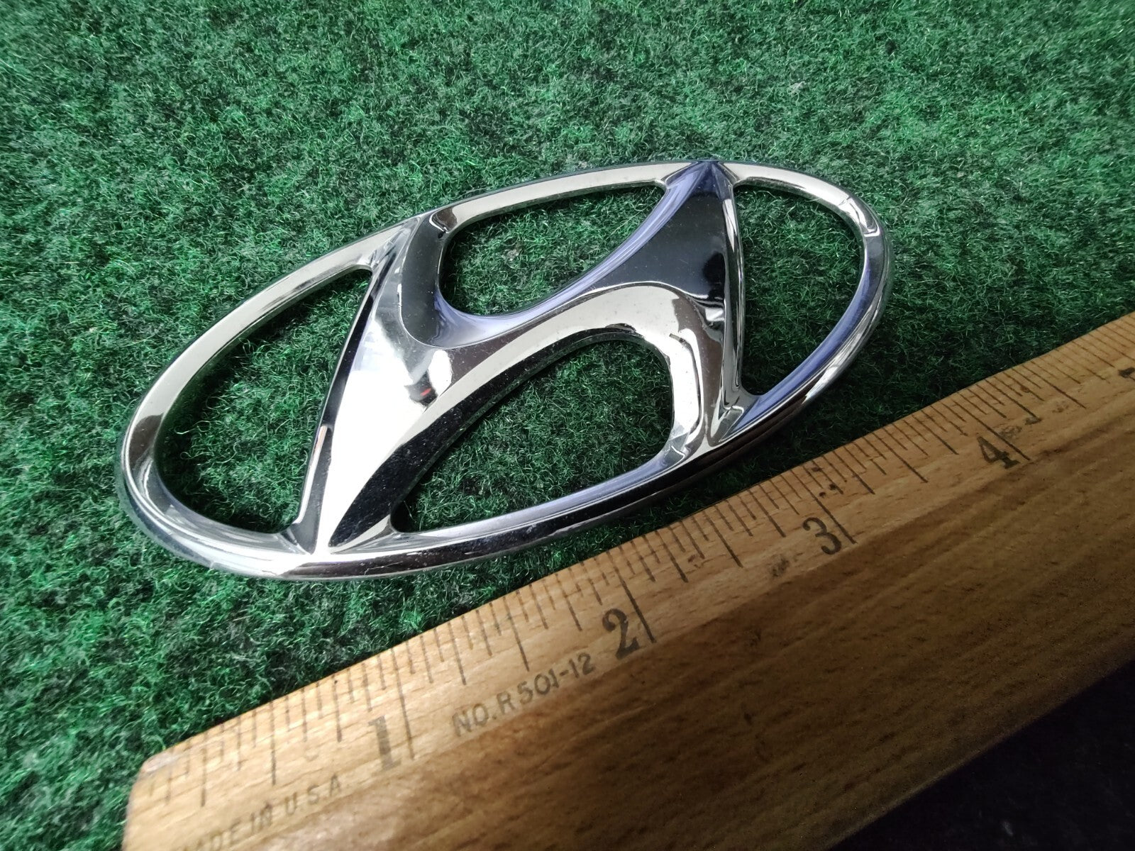Hyundai Emblem Logo Symbol Badge Chrome OEM Nameplate Name Plate 4.5" 7S2
