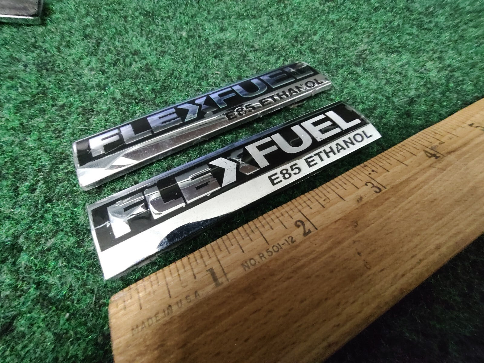 (2) Flex Fuel E85 Ethanol Emblem Badge Decal Chevrolet Ford  OEM 15910899 7S2