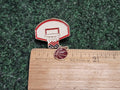 Sports Pendant PIN BADGE Brooch  BASKETBALL BALL NET HOOP