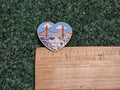 Vintage BOWLING PIN PINBACK Heart Shaped - '74 CWBA