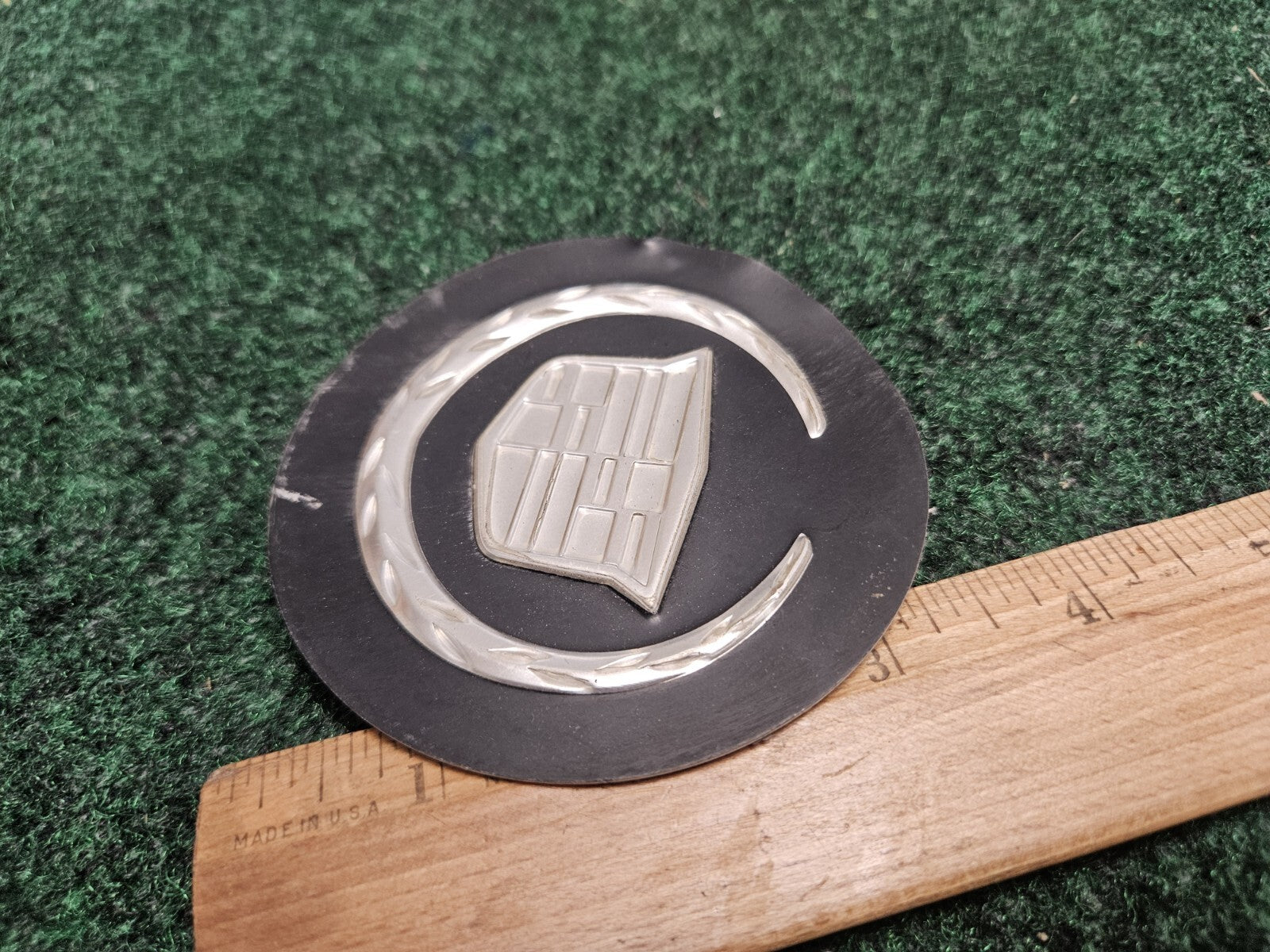 Cadillac OEM Emblem Badge Logo Name Plate Tin Like Material 5M3