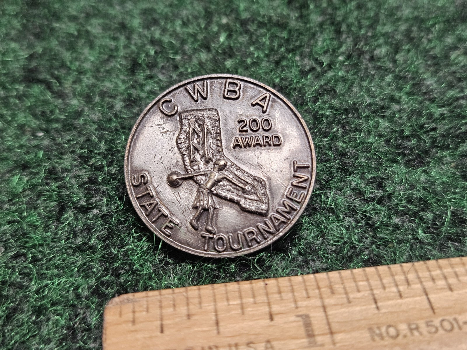 Vintage CWBA Bowling Association Calif. Pin 1968 200 Award State Tour.  E 112