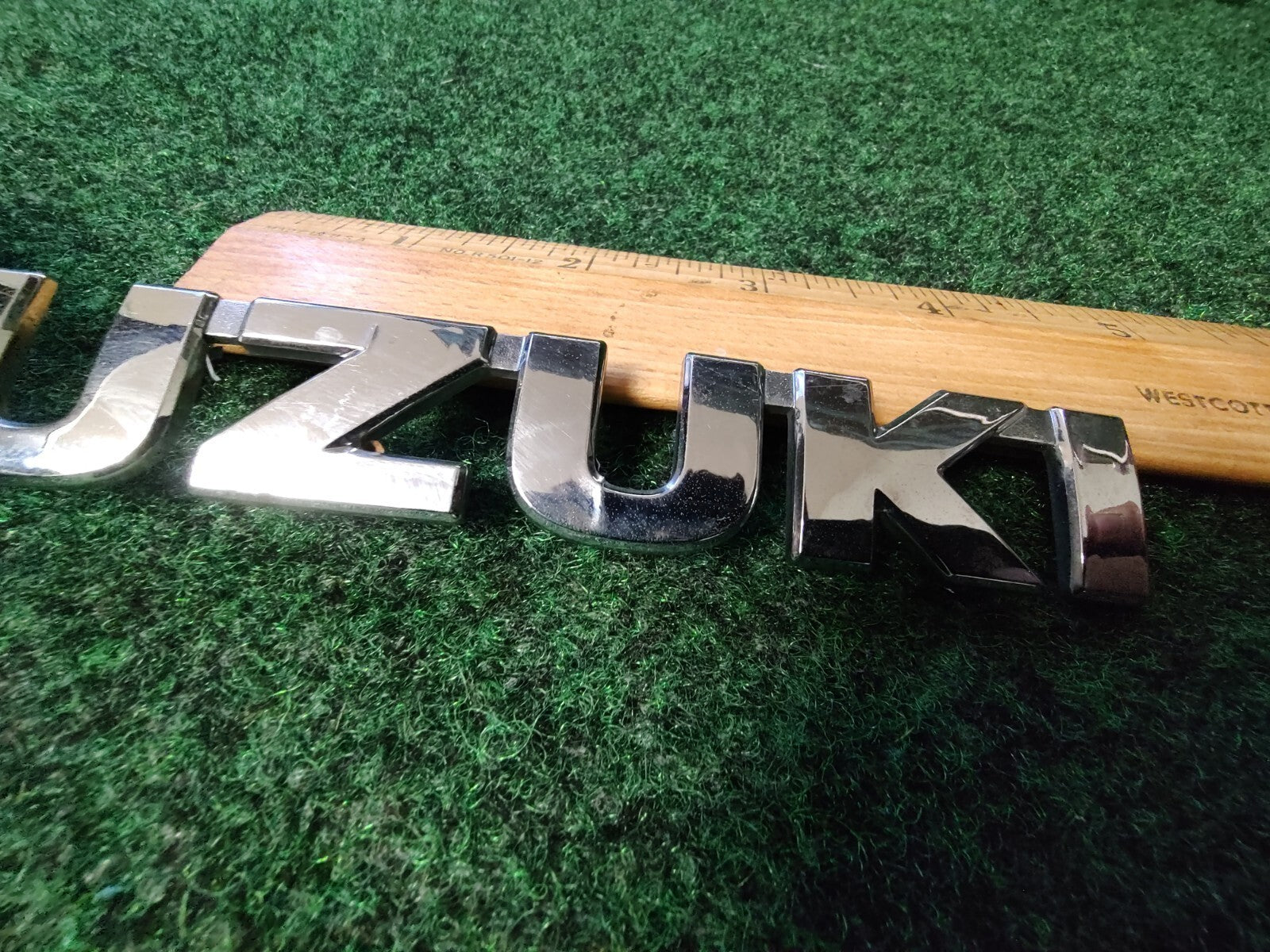 Suzuki OEM Chrome Plastic 6'' Emblem Badge Logo Nameplate Name Plate 5S6
