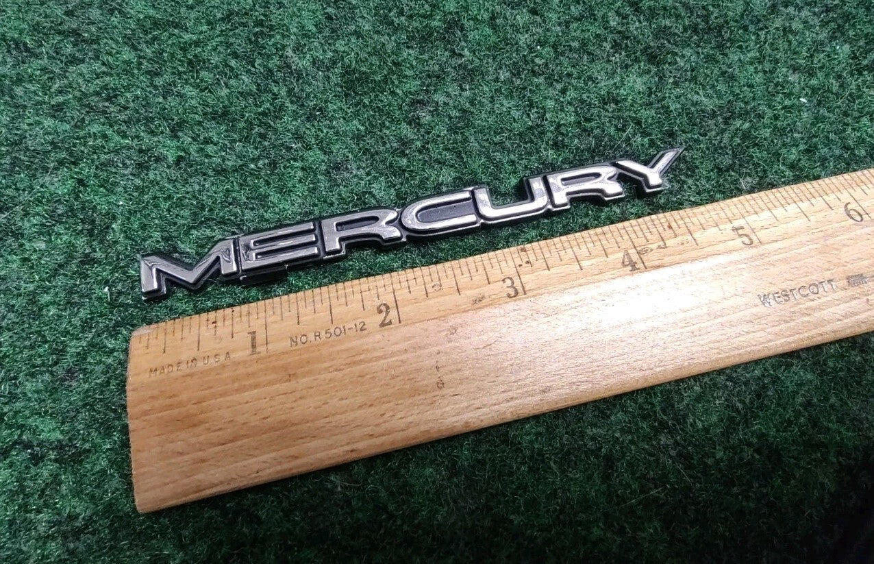 Mercury OEM Chrome Black Plastic 4.75" Emblem Badge Logo Nameplate Name 5S5