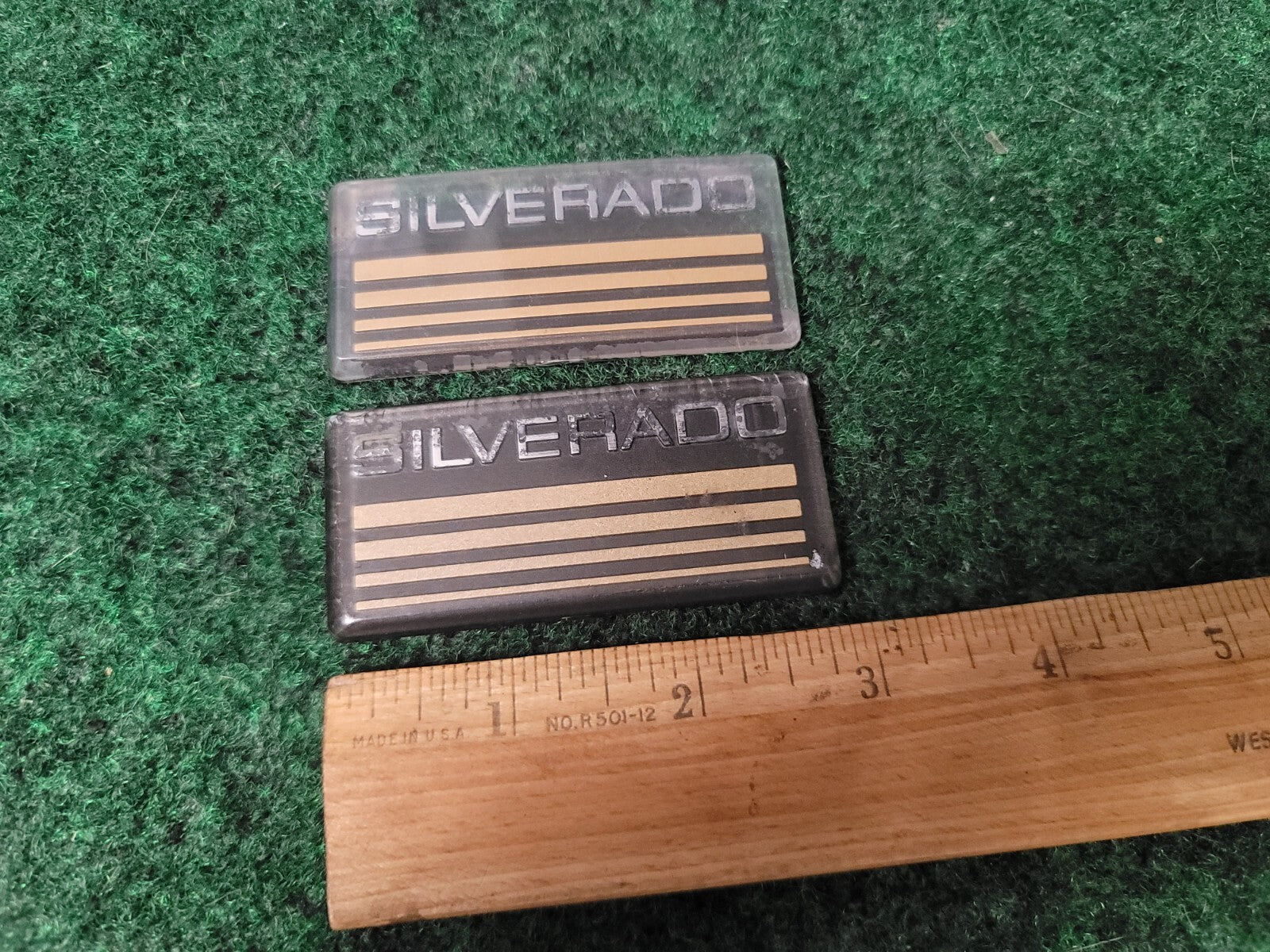 (2) 1990s SILVERADO Plastic Roof Panel Emblem OEM NAME PLATE 5S8