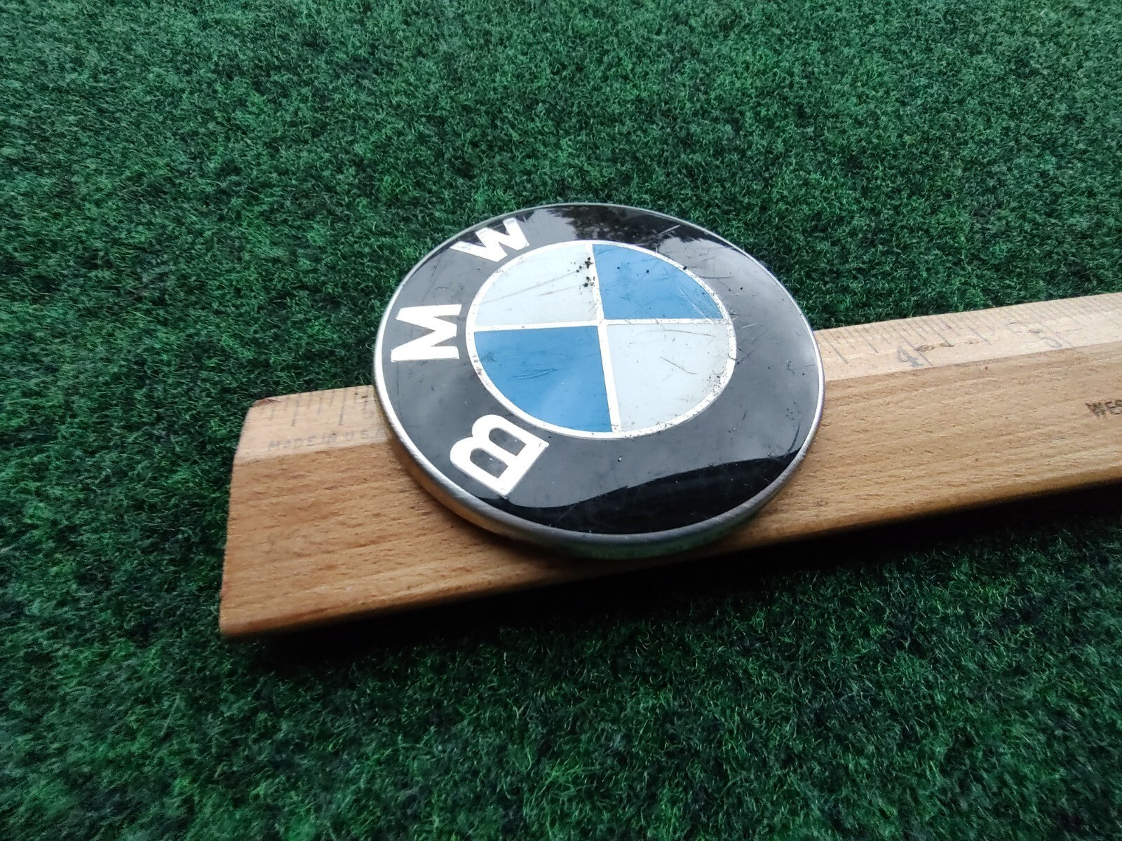 BMW OEM Vintage Steering Wheel Horn Button Emblem Badge Logo Name 5S4