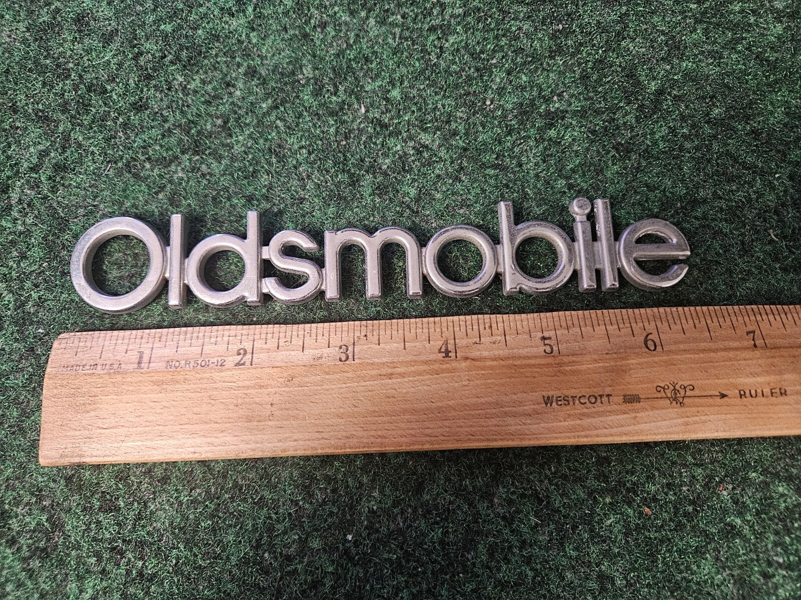 Oldsmobile OEM Chrome Emblem Badge Logo Nameplate Name Plate 6.5" 4M7