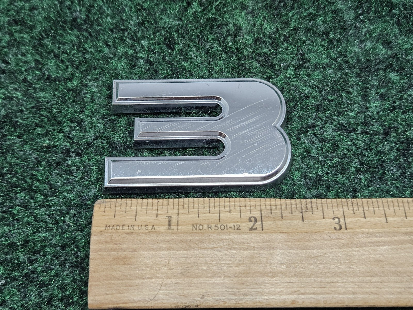OEM 3D "3" Chrome Individual Number Lettering Emblem Badge Logo Nameplate 7S9