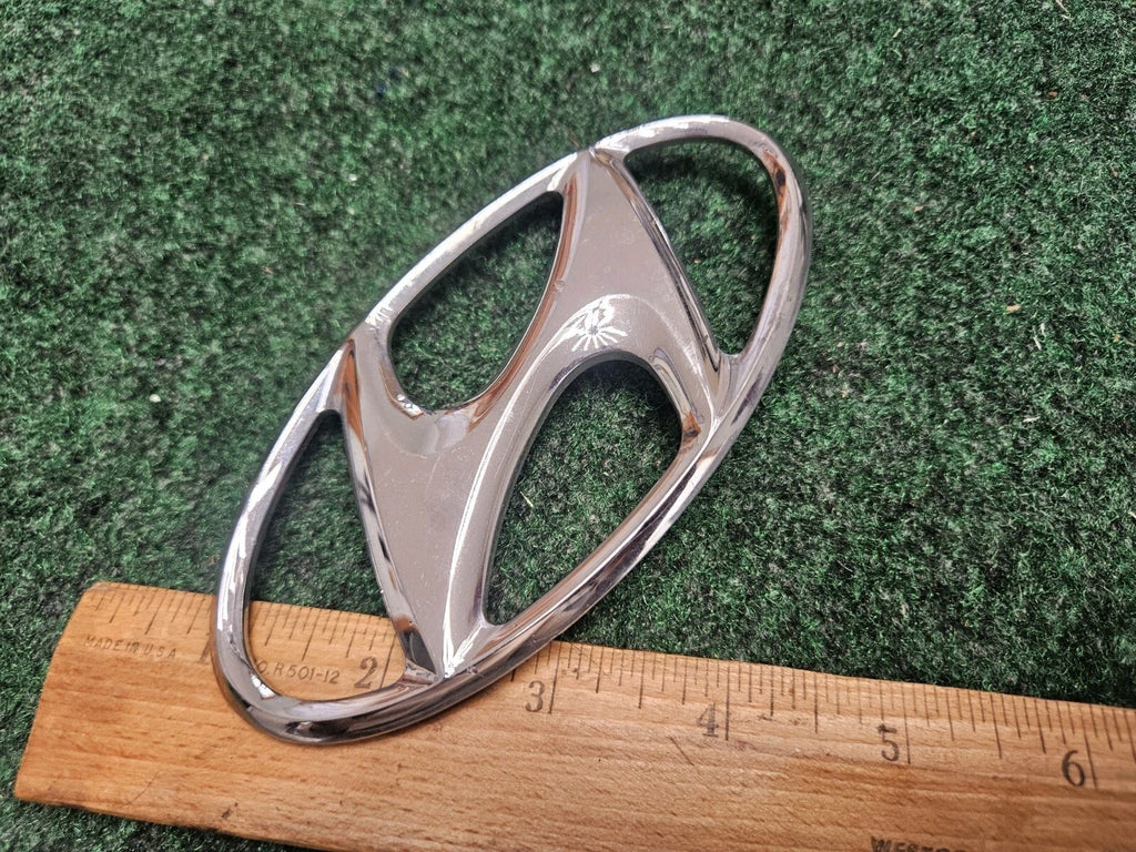 Hyundai Emblem Logo Symbol Badge Chrome OEM Nameplate Name Plate ~5.2" 5M3