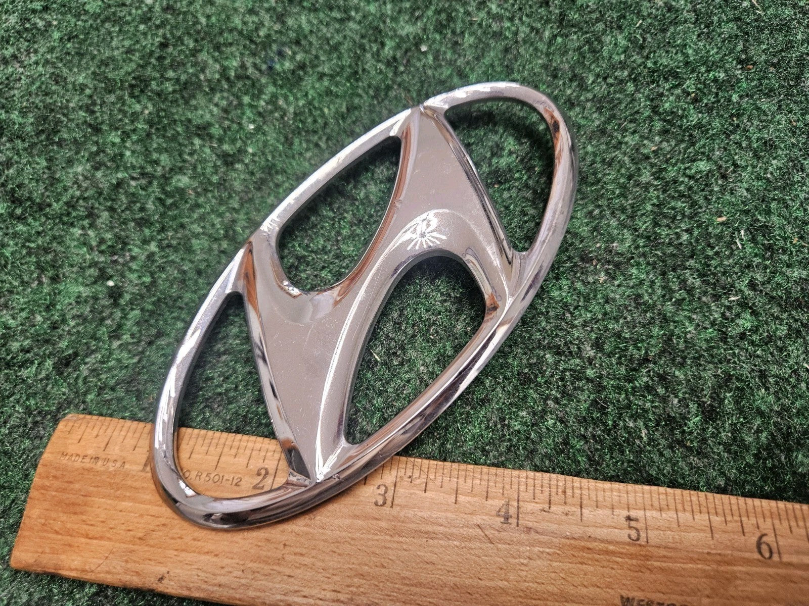 Hyundai Emblem Logo Symbol Badge Chrome OEM Nameplate Name Plate ~5.2" 5M3