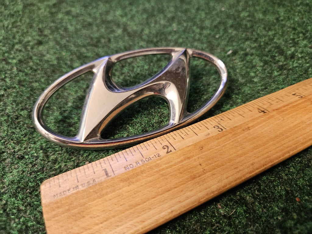 Hyundai Emblem Logo Symbol Badge Chrome OEM Nameplate Name Plate ~3.9" 4M6