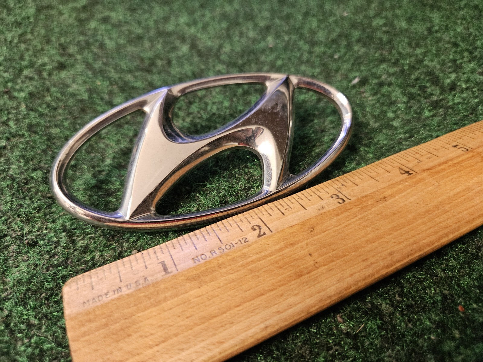 Hyundai Emblem Logo Symbol Badge Chrome OEM Nameplate Name Plate ~3.9" 4M6