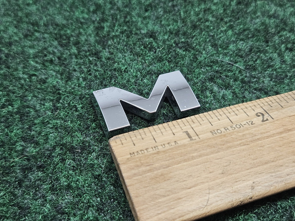 OEM "M" Silver Individual 3D Letter Lettering Emblem Badge Logo Nameplate 7S7