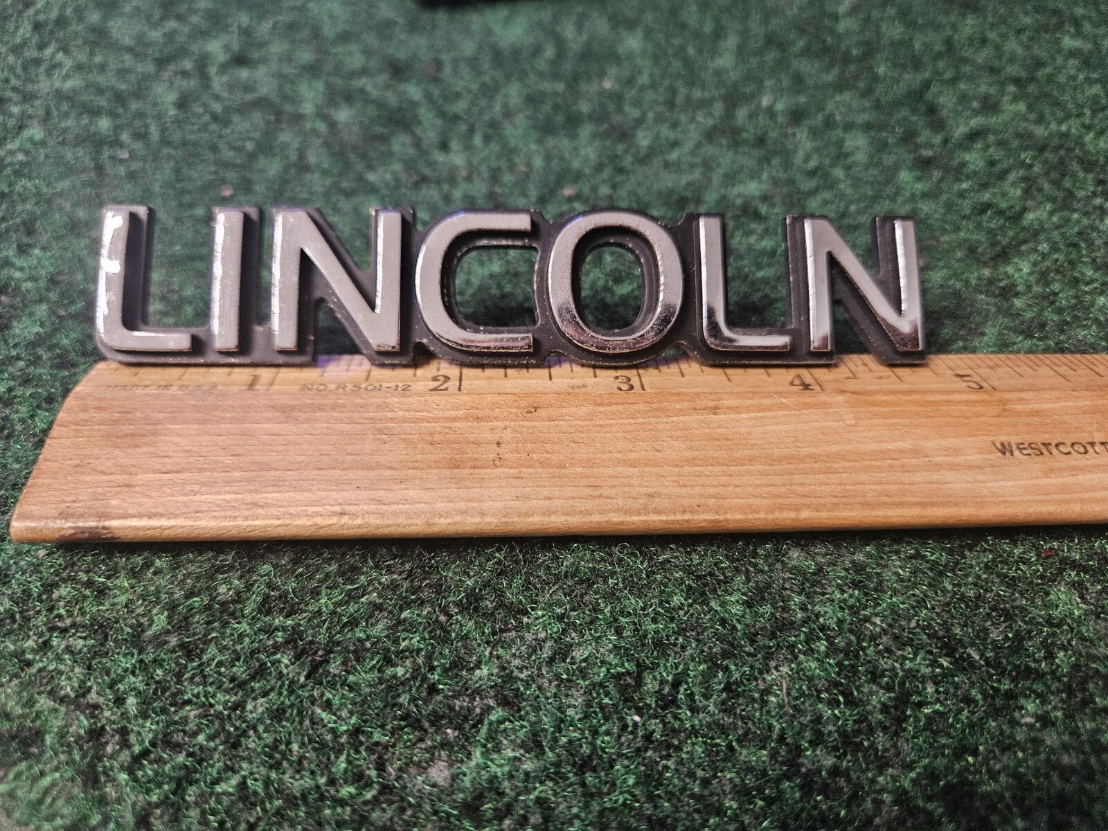 Lincoln OEM  Plastic Vintage Emblem Badge Logo Nameplate Name Plate 4.75" 4M8