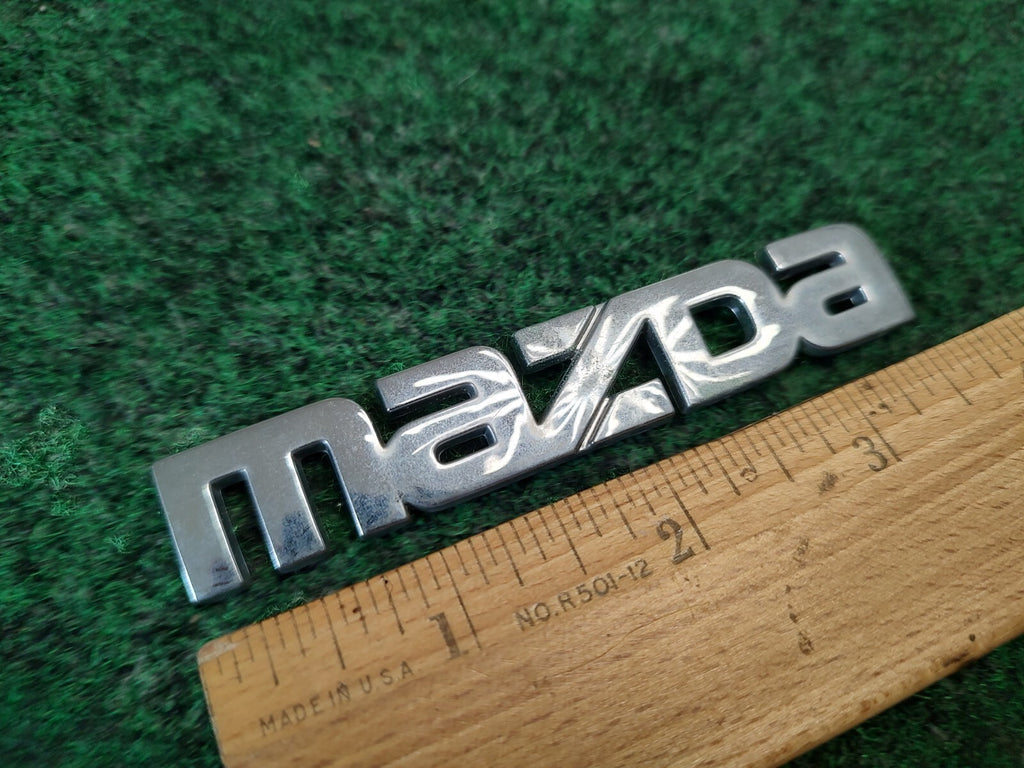 Mazda OEM Chrome Emblem Badge Logo Nameplate Name Plate ~3.75" Inches 4S7